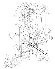 Motion Drive Diagram and Parts List for 312003X50A 2003 Briggs and Stratton Lawn Tractor